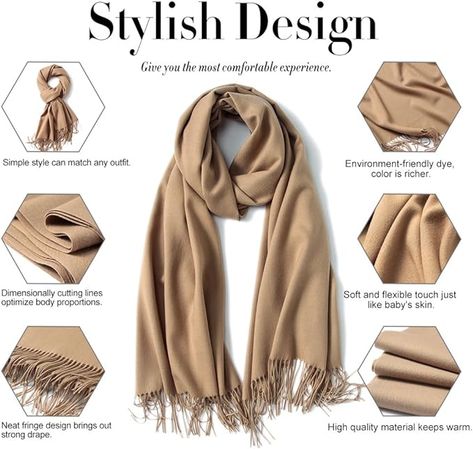 maamgic Women's Scarf Pashmina Shawls and Wraps for Evening Dresses Travel Office Winter Wedding Cashmere Feel Large Scarves 4.7 4.7 out of 5 stars 7,453 ratings | 55 answered questions Amazon's Choice 1K+ bought in past month Deal -47% $14.39 List Price: $26.99 Wrap Outfit, Travel Snow, Pashmina Wrap, Winter Shawl, Over 60 Fashion, Winter Light, Fashion Scarves, Travel Dress, Large Scarf