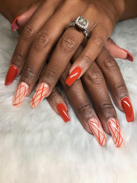 Rust and cream coffin shape  Nails.... Red And Cream Nails Design, Red And Cream Nails, Rust Nails, Shape Nails, Red And Beige, Cream Nails, Coffin Shape, Coffin Shape Nails, Minimalist Nails