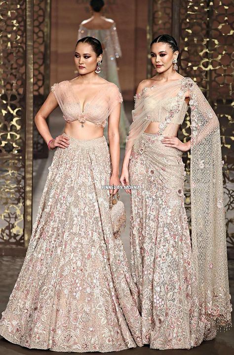 Tarun Tahiliani - India 🇮🇳 Tarun Tahiliani Lehenga, Indian Bridal Party, Indian Outfits Lehenga, African Print Dress Ankara, Fancy Sarees Party Wear, Draping Fashion, Wedding Women, Rakul Preet, Indian Fashion Saree