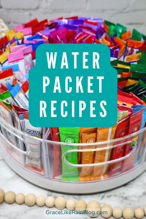 Flavored Waters For Party, Diy Single Serve Drink Packets, Keto Drink Mixes For Water, Watertok Tiktok Recipes No Syrup, Adding Flavor To Water, Organize Drink Packets, Singles To Go Drinks, Drink Packets For Water, Sonic Blue Ocean Water Drink Recipes