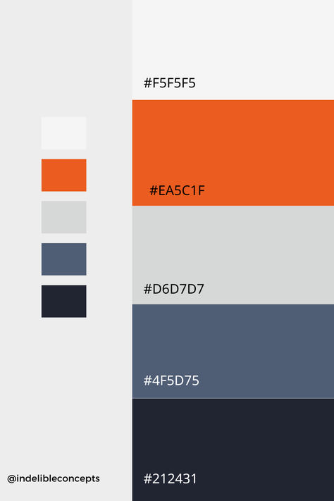 Orange, White, Grey, and Blue Color Palette Inspiration. #colors #orange #grey #white #blue #colorpalette #graphicdesigntips #contentcreation #brandidentity #art Orange Grey Blue Palette, Blue Orange Palette Color, Blue Grey Orange Color Scheme, Blue Orange Grey Color Palette, Navy Blue Orange Color Palette, Colors That Go With Blue Colour Palettes, Colour Palette With Grey, Orange And Grey Color Palette, Grey Orange Color Palette