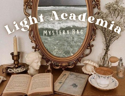 Our  Light Academia Mystery Bag is available in 2 different styles:  ✍️ Light Academia Stationery Bundle (CAN INCLUDE: stickers, prints, envelopes, postcards, notepads, notebooks, pens, letter openers, bookmarks & more) 💍  Light Academia Jewelry & Accessories Bundle (CAN INCLUDE: Necklaces, rings, earrings, keychains, bracelets, hair clips, scrunchies, headbands, beauty products, bags & more) ♥ LIGHT ACADEMIA ROOM DECOR --> https://www.etsy.com/listing/1389541136/light-academia-room-decor-bundl Chaotic Academia Decor, Light Academia Dining Room, Light Academia Bathroom, Light Academia Desk, Light Academia Home Decor, Soft Academia Aesthetic Room, Light Academia Room Ideas, Cottage Academia Aesthetic, Light Academia Aesthetic Bedroom