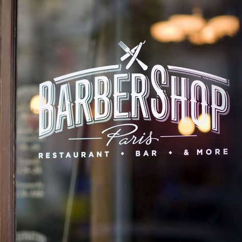 Barber Shop Logo Tipografi, Restaurant Identity, Barber Logo, Paris Restaurants, Vintage Typography, Typography Letters, Typography Inspiration, Typography Logo, Shop Logo