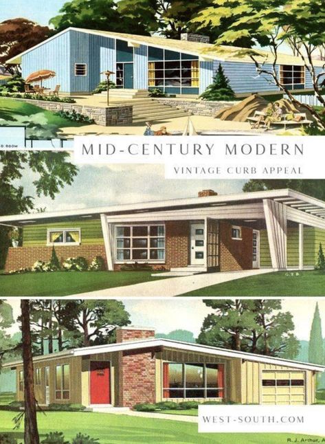 Mid Century Modern Makeover, Mid Century Modern House Exterior, Curb Appeal Ideas, Mid Century Modern House Plans, Mid Century Modern Exterior, Casa Retro, Mid Century Exterior, Mid Century Modern Colors, Mid Century Ranch