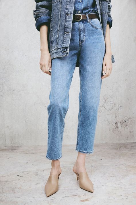 6 High Street Jeans This Denim Lover Really Rates | Who What Wear UK High Ankle Jeans, Evening Tops, Loose Jeans, Slim Leg, Ankle Jeans, Slim Legs, Who What Wear, Denim Blue, High Jeans