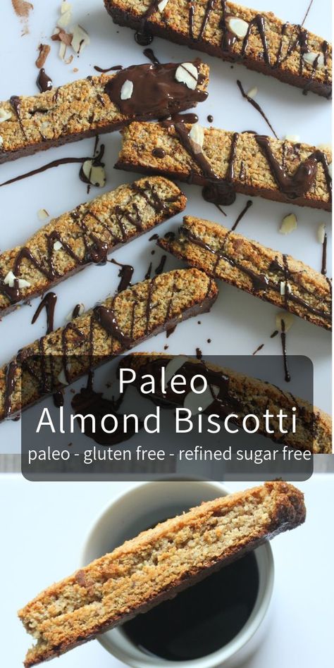 Paleo Biscotti, Paleo Bites, Gluten Free Biscotti, Biscotti Recipes, Almond Biscotti Recipe, Paleo Kitchen, Chocolate Biscotti, Dairy Free Baking, Gf Cookies