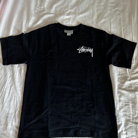 Black Shirt With White Stussy Logo On Front And World Tour Color Graphic On The Back Brand New Worn Twice Stussy Clothing, Stussy Logo, Black Streetwear, Streetwear Shirts, Anniversary Shirt, Colorful World, Button Up Shirt Mens, Cool Outfits For Men, Top Streetwear