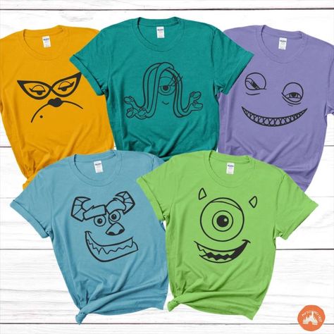 Family Disney Shirts Monsters Inc, Pixar Shirts, Monsters Inc Shirt, 2023 Classroom, Monsters Inc Characters, Universal Trip, Disney Fits, Monster Inc Birthday, Disney Family Shirts