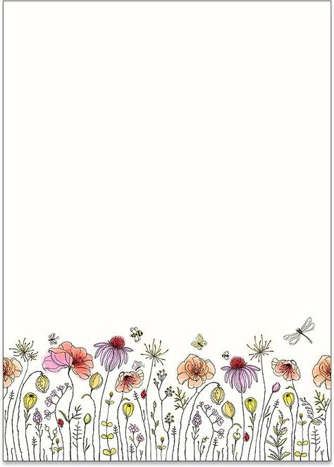 Amazon.com : 50 Sheets Vintage Wildflower Design, Scrapbooking or Writing Paper DIN A4. Great for vintage invites and letters : Office Products Letterhead Paper, Panda Card, Wildflower Design, Pretty Letters, Letter Writing Paper, Floral Paper, Vintage Invitations, Aesthetic Coffee, Vintage Kids