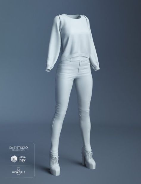 dForce Misty Pastel Goth Outfit for Genesis 8 Female(s) | Clo 3d, Pastel Goth Outfits, Goth Outfit, Wrinkled Clothes, Space Fashion, Everyday Clothing, 3d Fashion, Daz Studio, Marvelous Designer