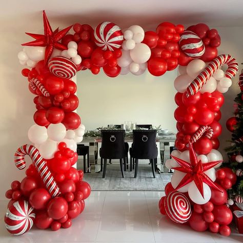 PRICES MAY VARY. PACKAGE INCLUDE: 45pcs red balloons,45pcs white balloons,45pcs ruby red balloons,4pcs candy cane balloons,5pcs lollipop balloons,2pcs red starburst balloons,1pcs balloon arch strip tape,1 roll of 100 dot glue. PREMIUM MATERIAL: Our party balloons are made of natural latex, non-toxic. All materials are of high quality and good safety. WIDELY APPLICATIONS: The Christmas party balloons with cane candy foil balloons are perfect for Christmas party, new year party, Christmas theme bi Christmas Balloon Garland, Candy Balloons, Christmas Balloon Decorations, New Year's Party Decorations, Holiday Christmas Party, White Confetti, Christmas Carnival, Garland Arch, Christmas Balloons