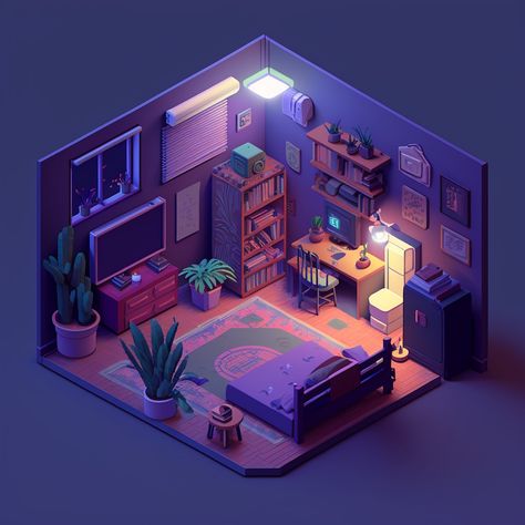 Dm me for more ideas or info how you can do the same ✅ 3d Isometric Room, Futuristic Room, Isometric Room, Coral Reef Art, 3d Isometric, 3d Concept, Isometric Art, Isometric Design, Blender Tutorial