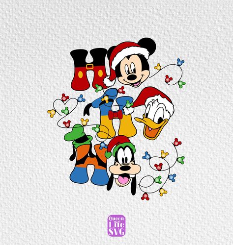 Xmas Dinner Party, Disney Xmas, Disney Merry Christmas, Cricut Monogram, Character Face, Friends Svg, Christmas Mickey, Ho Ho Ho Christmas, Monogram Ideas