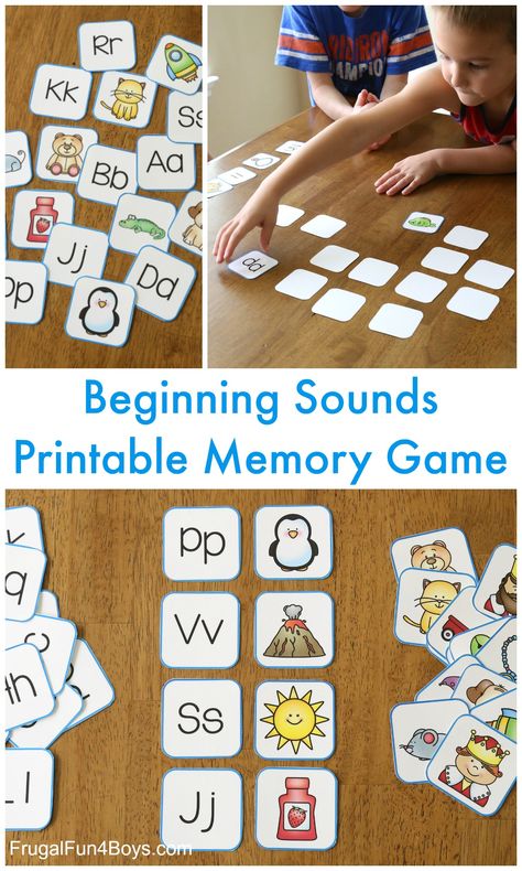 Pre K Phonics Activities, Alphabet Memory Game, Preschool Manipulatives, Kindergarten Intervention, Printable Memory Game, Letter Sound Games, Kindergarten Game, Teaching Letter Sounds, Letter Sound Activities