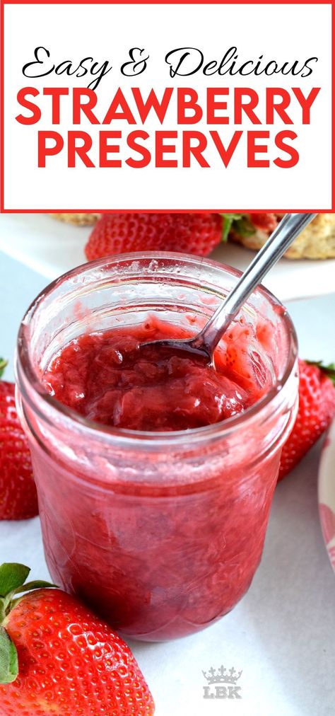 Fruit Preserves Recipe, Jam Preserves, Easy Strawberry Jam, Xmas Recipes, Fresh Strawberry Recipes, Strawberry Jam Recipe, Jam Recipes Homemade, Homemade Strawberry Jam, Strawberry Preserves