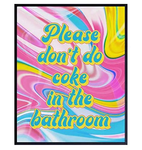 Trippy Bathroom, Bath Wall Decor, Kitschy Decor, Trippy Room, Trippy Room Decor, Hippie Trippy, Bathroom Posters, Powder Room Decor, Restroom Sign