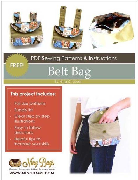 The Belt Bag is a fast and easy to sew accessory. This bag will quickly and easily hook onto your belt in a secure manner, and is perfect for holding money Belt Pouch Pattern Sewing, Belt Pocket Pattern, Belt Purse Pattern, Sew Belt Bag, Hip Purse Pattern Free Sewing, Belt Bag Pattern Free, Hip Bag Pattern Free, Belt Pouch Pattern, Elements Outfit