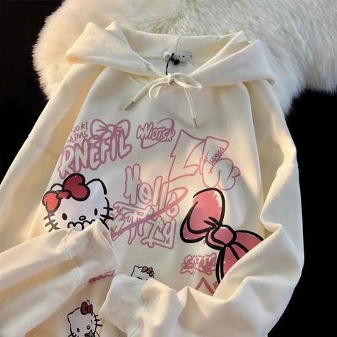 Things To Get A 10 Yo For Christmas, Cute Hello Kitty Outfits, Hello Kitty Clothes Aesthetic, Hello Kitty Merch, Hood Anime, Hello Kitty Sweater, Cute Winter Clothes, Hello Kitty Style, Hello Kitty Fashion