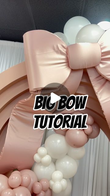 Morgan Taylor’d Events on Instagram: "PART 1: Big / Giant Bow Tutorial for Props and Backdrops🎀  I tried to capture and explain the best I could but if you have questions just let me know!   Materials: 7 yards of 1 inch foam  7 yards of fabric   .  #DetroitEvents #DetroitEventPlanner #EventPlanner #MorganTaylord #Detroit #MichiganEventPlanner #DetroitPartyPlanner #eventdesign #metrodetroiteventspace #detroiteventspace #detroitweddingvenue #michiganweddingvenue #michiganeventspace   #bowtutorial #bowtheme #diybow" Fabric Party Backdrop, Boho Backdrop With Balloons, Diy Giant Fabric Bow, Giant Fabric Bow, How To Make A Decorative Bow, Senior Backdrop Ideas, Diy Giant Bow Ribbon, Pearls On Balloons, Monochromatic Balloon Garland