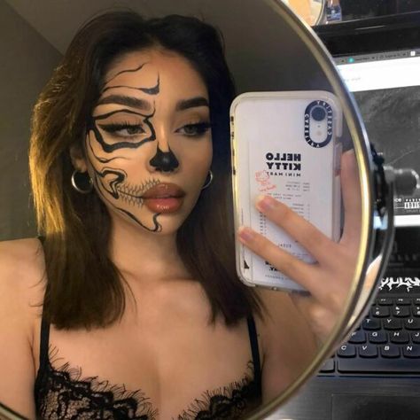 Halloweenský Makeup, Kostuum Halloween, Holloween Makeup, Dag Make Up, Elegantes Makeup, Mekap Mata, Cute Halloween Makeup, Flot Makeup, Halloween Makeup Pretty