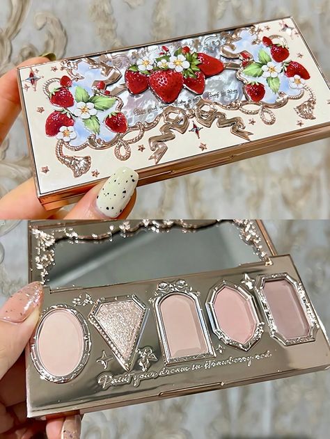 01 Ice Cream Latte  Collar    Palette Embellished   Makeup Flower Knows Strawberry Rococo, Strawberry Rococo, Flower Knows, High Shine Lip Gloss, Makeup Pallets, Rose Online, Color Eyeshadow, Mermaid Jewelry, Fancy Makeup