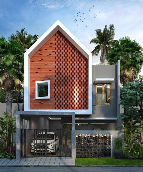 Small House Design Architecture, Interior Design Portfolio Layout, Two Story House Design, Gable House, House Fence Design, Modern Minimalist House, House Outer Design, Small House Design Exterior, Small Modern Home