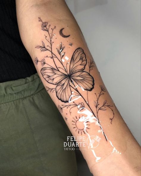 Arm Tattoos For Women Forearm, Inner Arm Tattoos, Arm Sleeve Tattoos For Women, Tattoos To Cover Scars, Inner Forearm Tattoo, Small Forearm Tattoos, Butterfly Tattoos For Women, Forarm Tattoos, Tattoos For Women Flowers