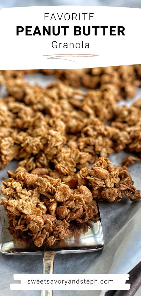 Pb Granola Recipe, Granola Mix Ideas, Peanut Butter Protein Granola, Peanut Butter Granola Bites, Granola Recipe With Peanut Butter, Granola Recipe Peanut Butter, Chewy Granola Recipe, Healthy Granola Recipes, High Protein Granola Recipe