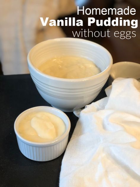 Homemade Vanilla Pudding without Eggs Pudding Without Eggs, Gluten Free Menu Planning, Gluten Free Pudding, Pudding Recipes Homemade, Vanilla Pudding Recipes, Homemade Vanilla Pudding, Clean Desserts, Easy Puddings, Gluten Free Kitchen