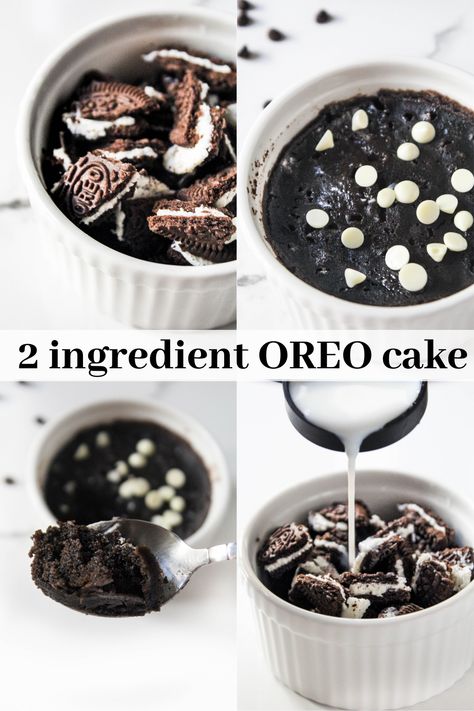 Small batch, two ingredient microwave Oreo mug cake for one, that is sweet and spongy and is ready in one minute. No oven, no bake, super yummy.   #without #oven #chocolate #simple #vegetarian #craving #chocolate #soft #oreo #dessert #sweet #easy #beginner #basic #pantry #ingredients Easy Microwave Desserts Cookie In A Mug, How To Make A Mug Cake With Oreos, Quick Oreo Mug Cake, Easy Baking Recipes Without Oven, Microwave Oreo Dessert, No Bake Mug Cake, Mug Oreo Cake, Quick And Easy Oreo Desserts, Mug Cake Microwave Oreo