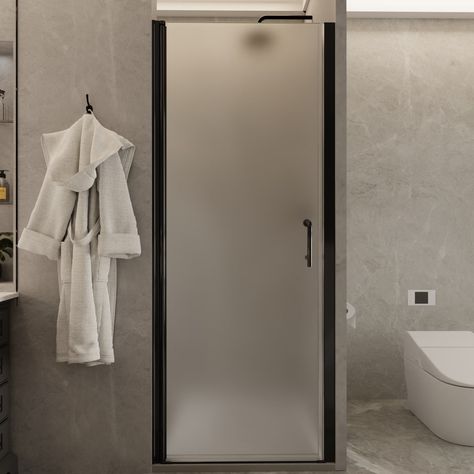 This pivot hinge bathroom shower door by ExBrite adds a touch of charm to your bathroom. Crafted from tempered frosted glass and SGCC certified for safety and reliability, these doors offer both style and peace of mind. Frosted Shower Doors, Pivot Shower Door, Bathroom Shower Doors, Glass Shower Doors Frameless, Pivot Door, Frameless Shower Door, Smooth Transitions, Frosted Glass Door, Door White