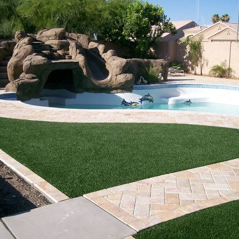 Artificial Grass Around Pool, Grass Around Pool, Fake Grass Backyard, Artificial Turf Backyard, Artificial Grass Backyard, Turf Backyard, Artificial Grass Wall, Artificial Grass Installation, Natural Swimming Pools