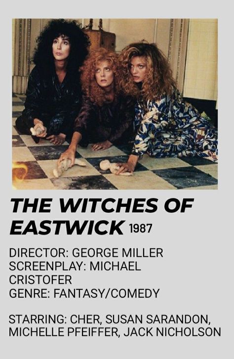 Movie Outfit Ideas, Witches Of Eastwick, The Witches Of Eastwick, Film Recommendations, Iconic Movie Posters, Movie To Watch List, New Movies To Watch, Girly Movies, Septième Art