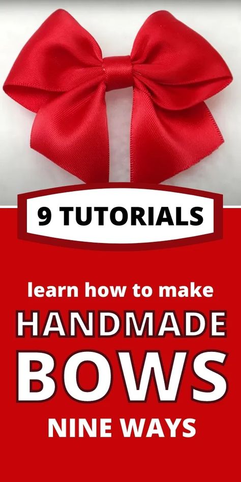 9 Ways To Make DIY Bows Make Bows For Wreaths, Card Diy Ideas, Christmas Card Diy, Bows For Wreaths, Bow Making Tutorials, Bow Inspiration, Christmas Bows Diy, Make Bows, Types Of Bows