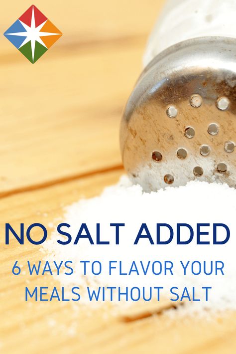 6 No-Salt Added Ways to Flavor Your Food High Blood Pressure Diet Meals, Low Sodium Recipes Heart, Salt Alternatives, Salt Free Recipes, Healthy Salt, Heart Healthy Recipes Low Sodium, Salt Substitute, Low Salt Recipes, Salt Recipes