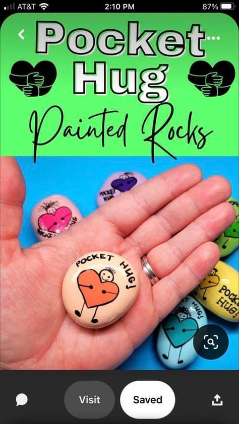 Sublimacion Ideas, Diy Rock Art, Happy Stones, Stone Art Painting, Painted Rocks Kids, Pocket Hug, Painted Rocks Craft, Painted Rocks Diy, Rock Painting Ideas Easy