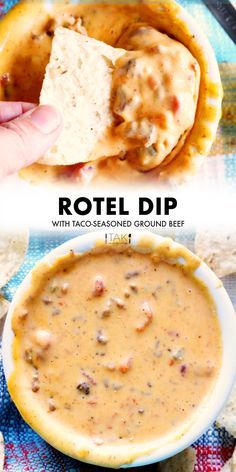 Ground Beef Queso, Rotel Dip With Ground Beef, Queso Velveeta, Queso Dip Velveeta, Queso Dip Crockpot, Dip With Ground Beef, Velveeta Cheese Dip, Cheese Dip Crock Pot, Crock Pot Queso