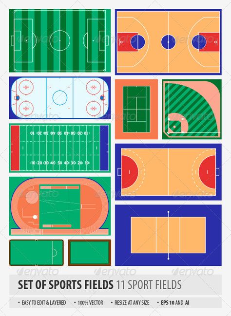 Sport Fields Flat Design Poster, Playgrounds Architecture, Wellness Space, Funny Vintage Ads, Sports Field, Sport Park, Rumah Minecraft, Small Business Advice, Sports Arena