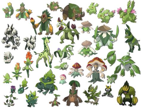 Plant Pokemon, Plant Monster, Alien Character, Pokemon Pokedex, Curious Creatures, Fantasy Beasts, Monster Concept Art, Plant Drawing, Pokemon Drawings