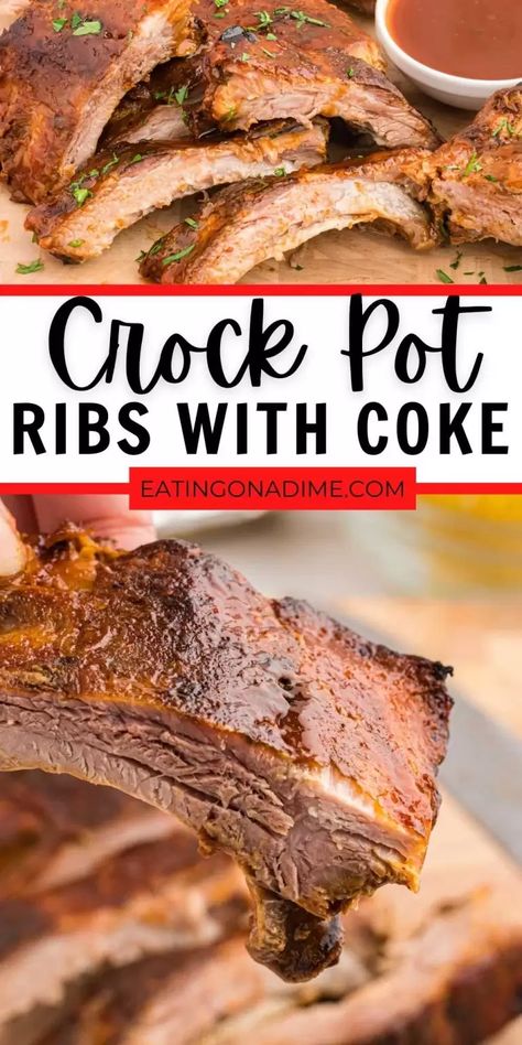 Easy Country Style Ribs In Crock Pot, Crock Pot Ribs With Coke, Ribs In Crockpot With Coke, Slow Cooker Ribs With Coke, Babyback Ribs In Crockpot Slow Cooker, Crockpot Ribs With Coke, Spare Ribs In The Crock Pot, Pork Spare Ribs Crock Pot, Sweet Ribs Recipe