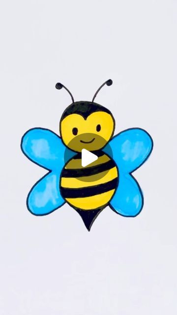 How to draw a honeybee #reels #draw #drawing #art | Instagram Creative Art Ideas For Preschoolers, Easy Spring Drawings For Kids, Drawing For Toddlers Easy, Esey Drawings Art For Kids, Step By Step Easy Drawings For Beginners, Drawing For 7 Yrs Old, Easy Drawing For Kids Cute, Easy Art For Preschoolers, Kindness Drawing Illustrations