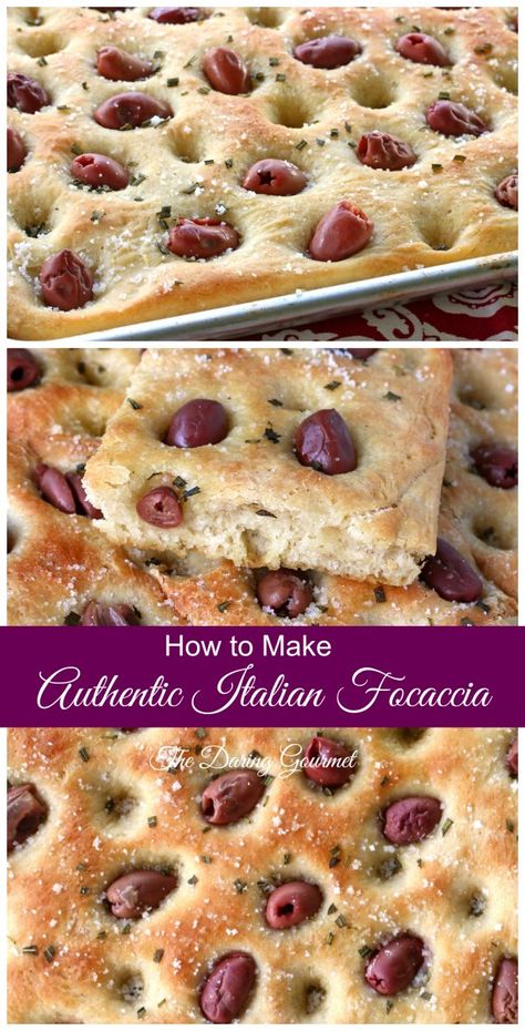 Focaccia With Olives, Focaccia Recipes, Rosemary Focaccia, Focaccia Bread Recipe, Focaccia Recipe, Recipes Authentic, Italian Favorites, Dough Recipes, Focaccia Bread