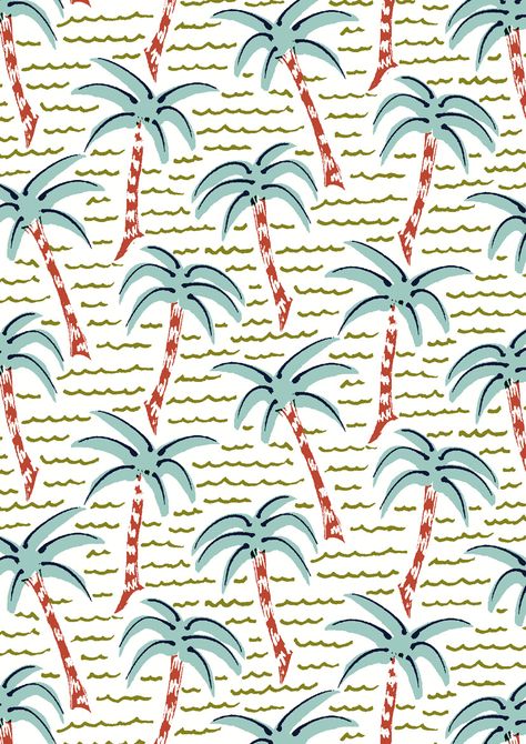 #minakani #palmtree #waves #beach #tiki #sunny #pattern Mouse Illustration, Conversational Prints, Waves Beach, Style Tattoo, Tree Illustration, Contest Winner, Pencil And Paper, Print Inspiration, Pranayama