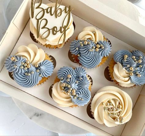 Cupcake Trends, Cupcake Icing Designs, Boy Cupcakes, Baby Shower Cupcakes For Boy, Baby Boy Cupcakes, Baby Cupcakes, Cupcake Decorating Tips, Cupcakes For Boys, Baby Cupcake