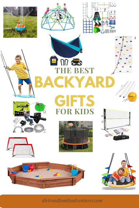 We have an awesome list of the best backyard gifts for kids. These would be great gifts for a family or for your own kids! We love to play outside and use our imagination during play Outdoor Christmas Gifts For Kids, Gifts For A Family, Outdoor Gifts For Kids, Outdoor Christmas Gifts, Backyard Gifts, Toy Gift Guide, Outdoor Fun For Kids, Aussie Christmas, Non Toy Gifts