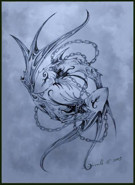 Dark Pisces Tattoo, Pisces Shark Tattoo, Pisces Tattoo For Men, Zodiac Tattoos Pisces, Tattoo Pisces, Sephiroth Art, Pisces Tattoo Designs, Pieces Zodiac, Pisces Tattoo