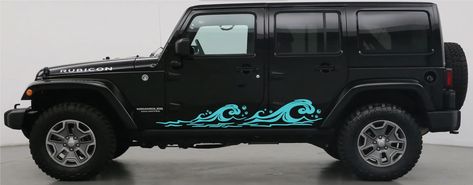 PRICES MAY VARY. Fits & Compatible with 4 door Jeep Wrangler and Gladiator Decals may need to be trimmed for exact fit but is a simple installation. The default color for this item is matte black, but you can choose any color when ordering. We only use the highest of quality of vinyl for our designs. Proudly made in the USA! This decal is “Matte Black” by default, but you can choose ANY color you wish.  We only use high quality vinyl, made to last for years without fading or peeling and is car w Gladiator Decals, Jeep Hood Decals, Jeep Aesthetic, 4 Door Jeep Wrangler, Car Things, Wrangler Jeep, Black Jeep, Jeep Gladiator, Ocean Wave