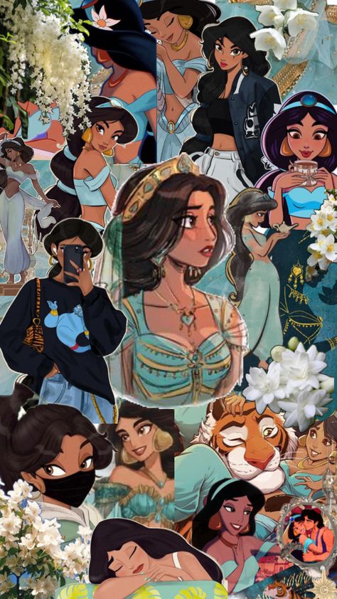 Disney Cuties, Wallpaper Iphone Disney Princess, Disney Princess Jasmine, Disney Jasmine, Disney Princess Fan Art, Disney Princess Images, Cute Disney Pictures, Disney Collage, Snoopy Wallpaper