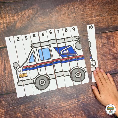 Postman Craft Preschool, Mail Theme Preschool, Mailman Activities Preschool, Post Office Theme Preschool, Post Office Art Preschool, Post Office Craft, Post Office Math Activities Preschool, Post Office Preschool Crafts, Preschool Mail Carrier Activities