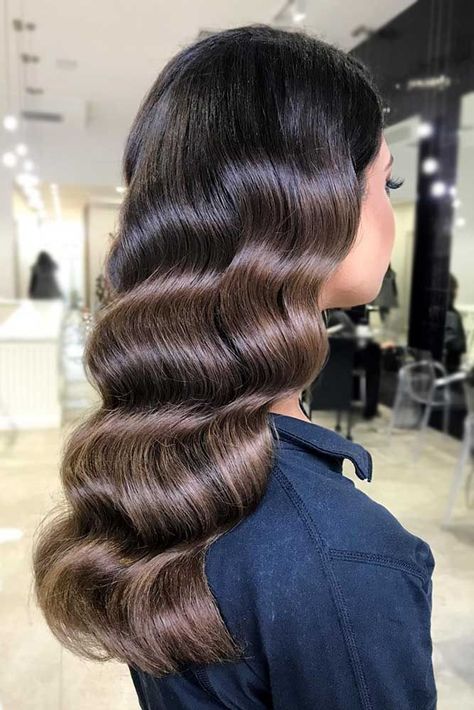 Long Luscious Retro Waves #fingerwaves #hairstyles #longhair ❤️ Looking for the best shampoo for oily hair? Let us save your time! The top-rated natural beauty products with essential oils are here to help you to get the awesome effect for your hair health!   ❤️ See more: https://lovehairstyles.com/finger-waves-styles/  #lovehairstyles #hair #hairstyles #haircuts Hair Color 2017, Finger Wave Hair, Black Hair Color, Hair 2018, Hair Color For Women, Long Wavy Hair, Cool Hair Color, Hair Color For Black Hair, Brunette Hair